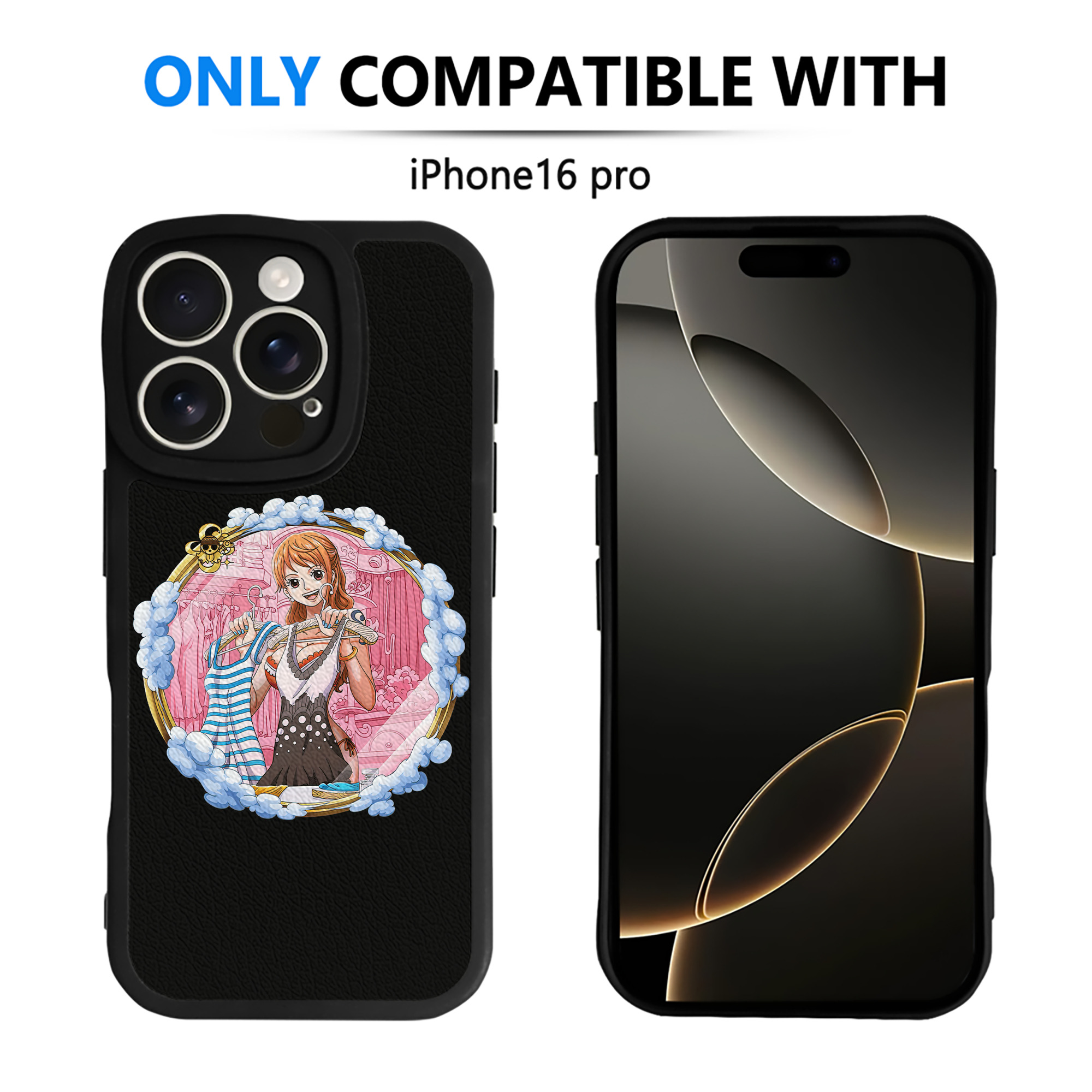 （画像用） ワンピース ナミ ONE PIECE Nami 【iPhone 16シリーズ対応】シリコンスマホケース（レザー調） 材質：シリコン